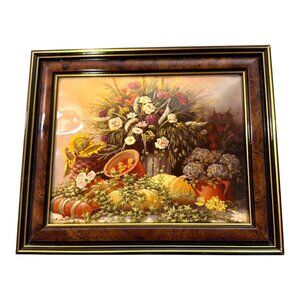 Vintage French Floral Still Life Framed Artwork Creation Primdecor France Framed